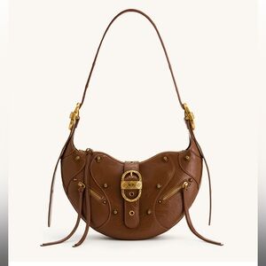 Tessa Crushed Shoulder Bag - Brown